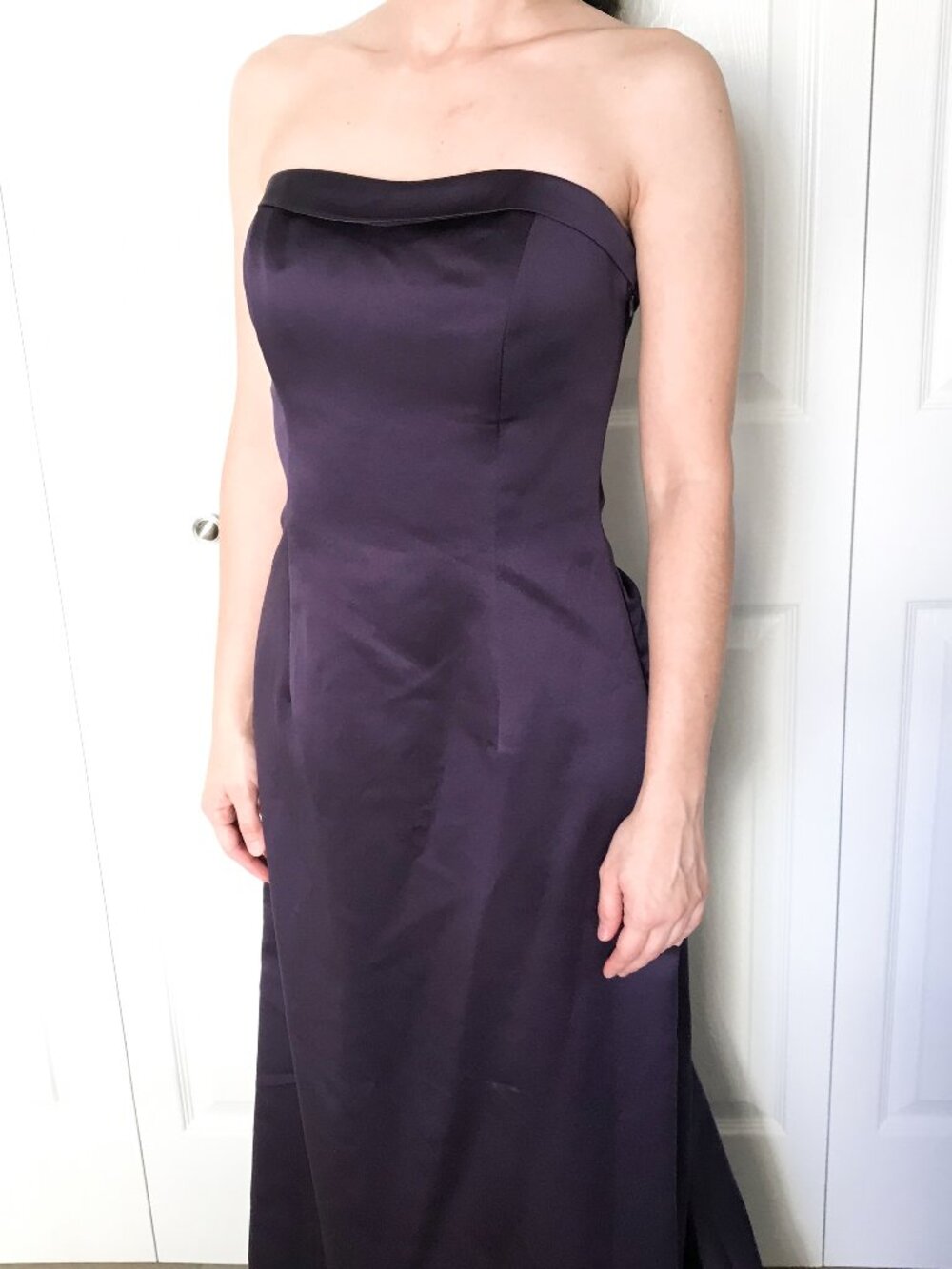 David's Bridal Floor Length Satin Dress
